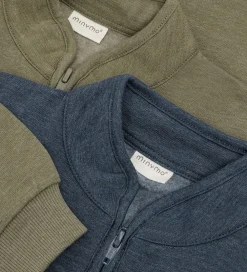 Basis-Minymo Sweatshirt m. Lynlås - 2-pak - Vetiver