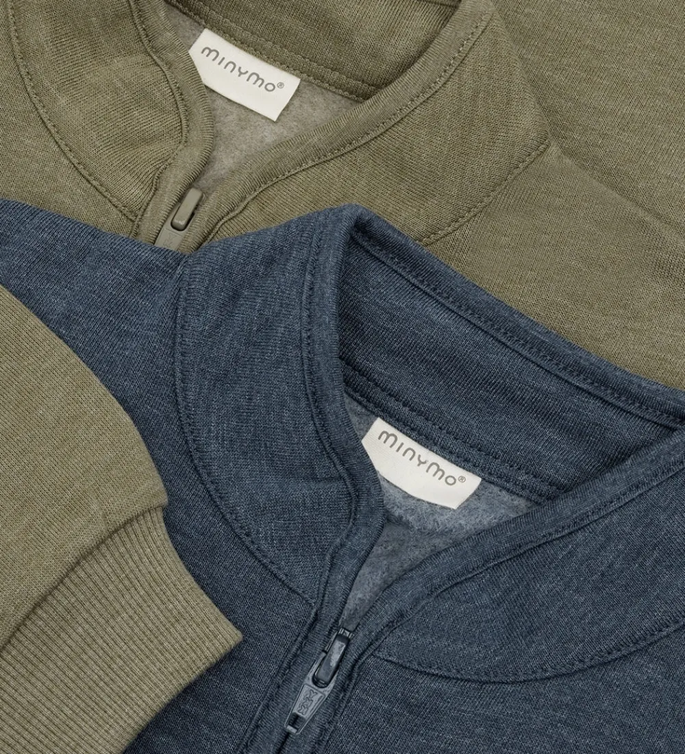 Basis-Minymo Sweatshirt m. Lynlås - 2-pak - Vetiver