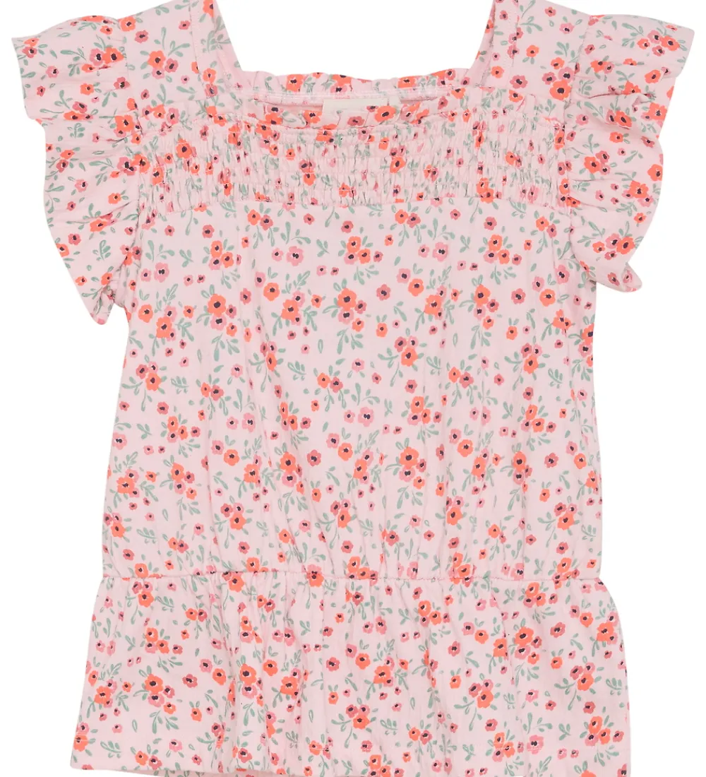Minymo Toppe*Top - Rosen Quartz m. Blomster