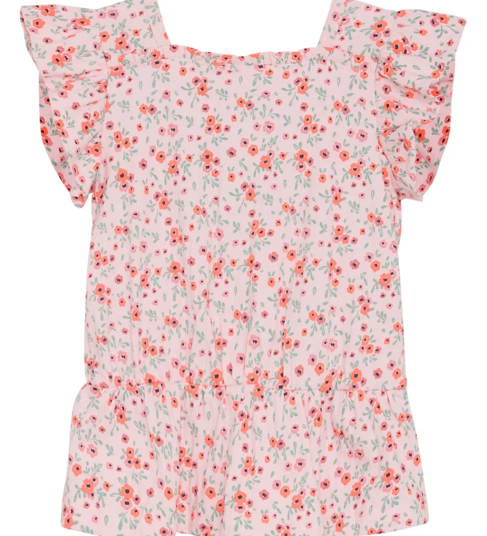 Minymo Toppe*Top - Rosen Quartz m. Blomster