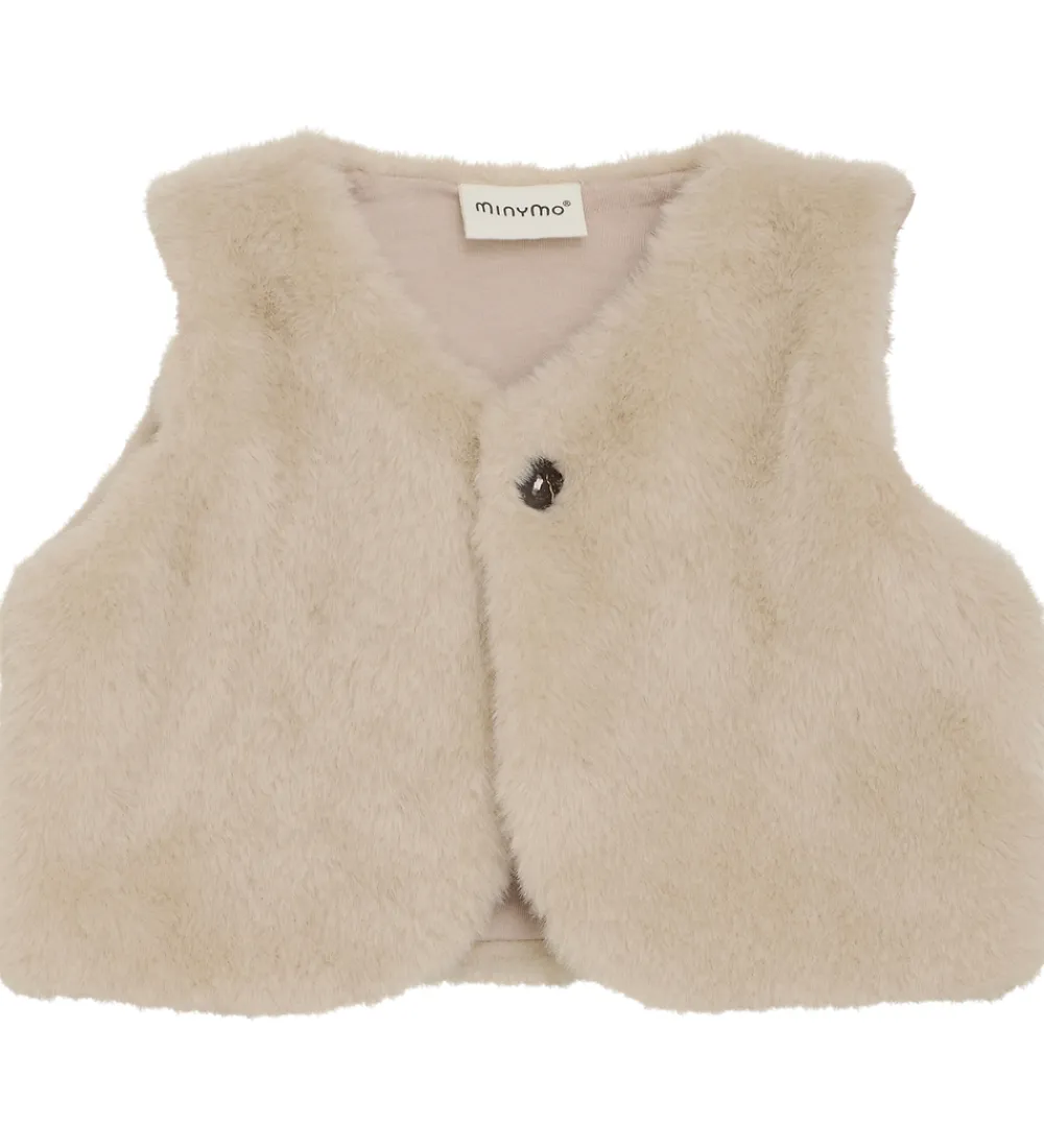 Minymo Veste*Vest - Imiteret Pels - Smoke Gray