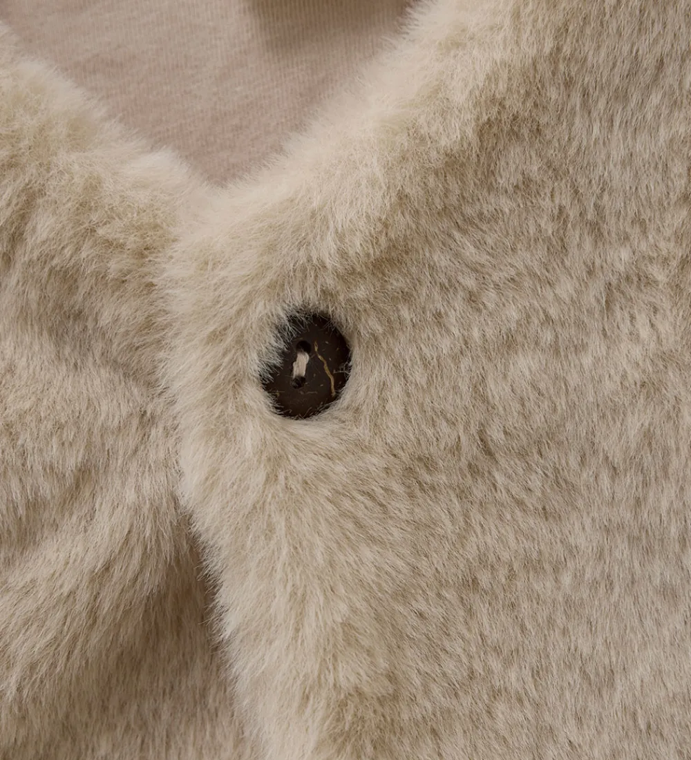 Minymo Veste*Vest - Imiteret Pels - Smoke Gray