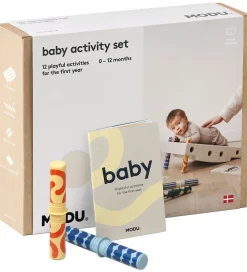 Tumledyr|Motorisk Legetøj-MODU Baby Motoriksæt - 10 Dele - 50x40x10 cm - Sand Grey/Honey Y