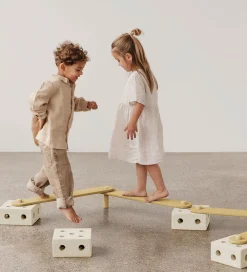 Motorisk Legetøj|Aktivitetslegetøj-MODU Balance Track - 17 Dele - Sand Grey/Honey Yellow