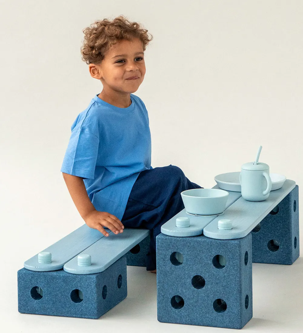 Aktivitetslegetøj-MODU Balancebane - 17 Dele - Deep Blue/Sky Blue