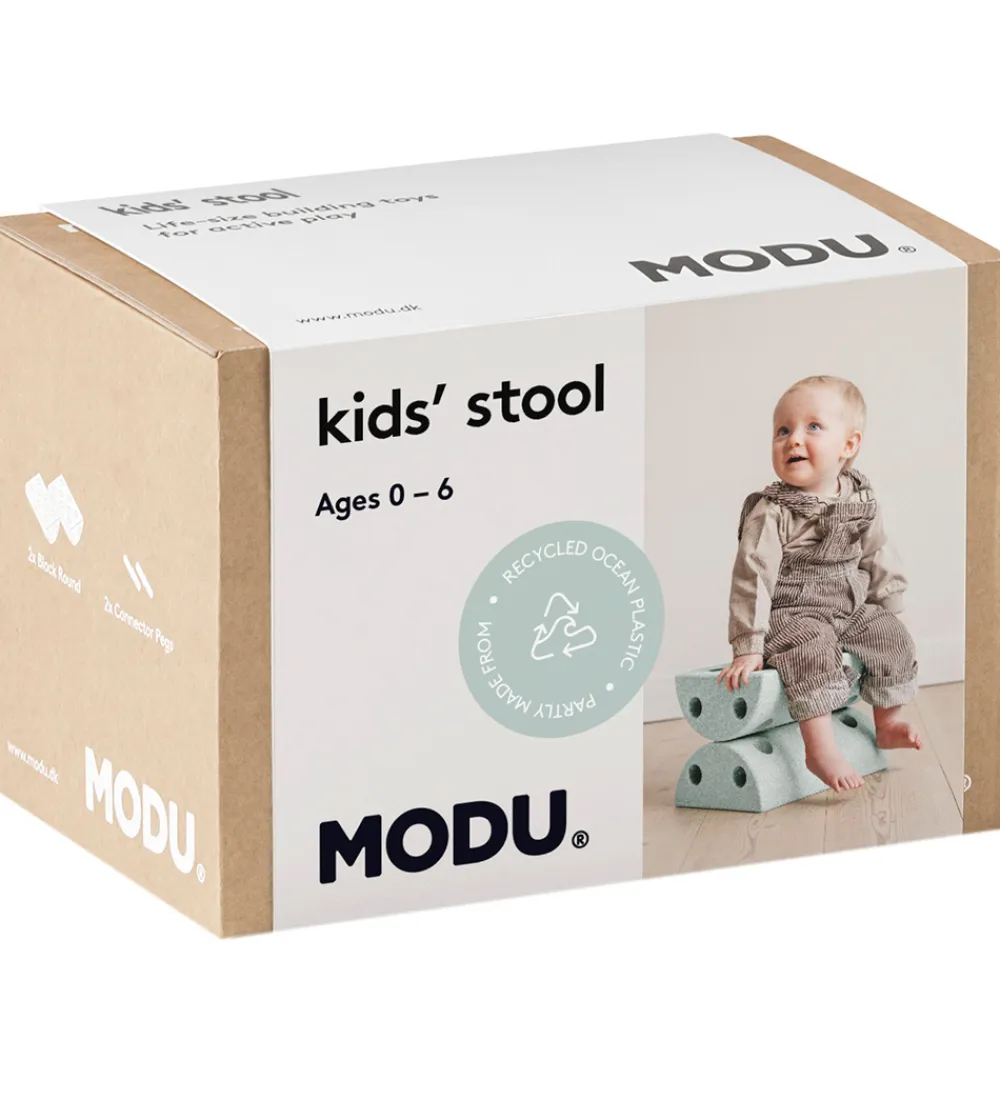 Motorisk Legetøj|Stole-MODU Børneskammel - 4 Dele - Ocean Mint/Forest Green