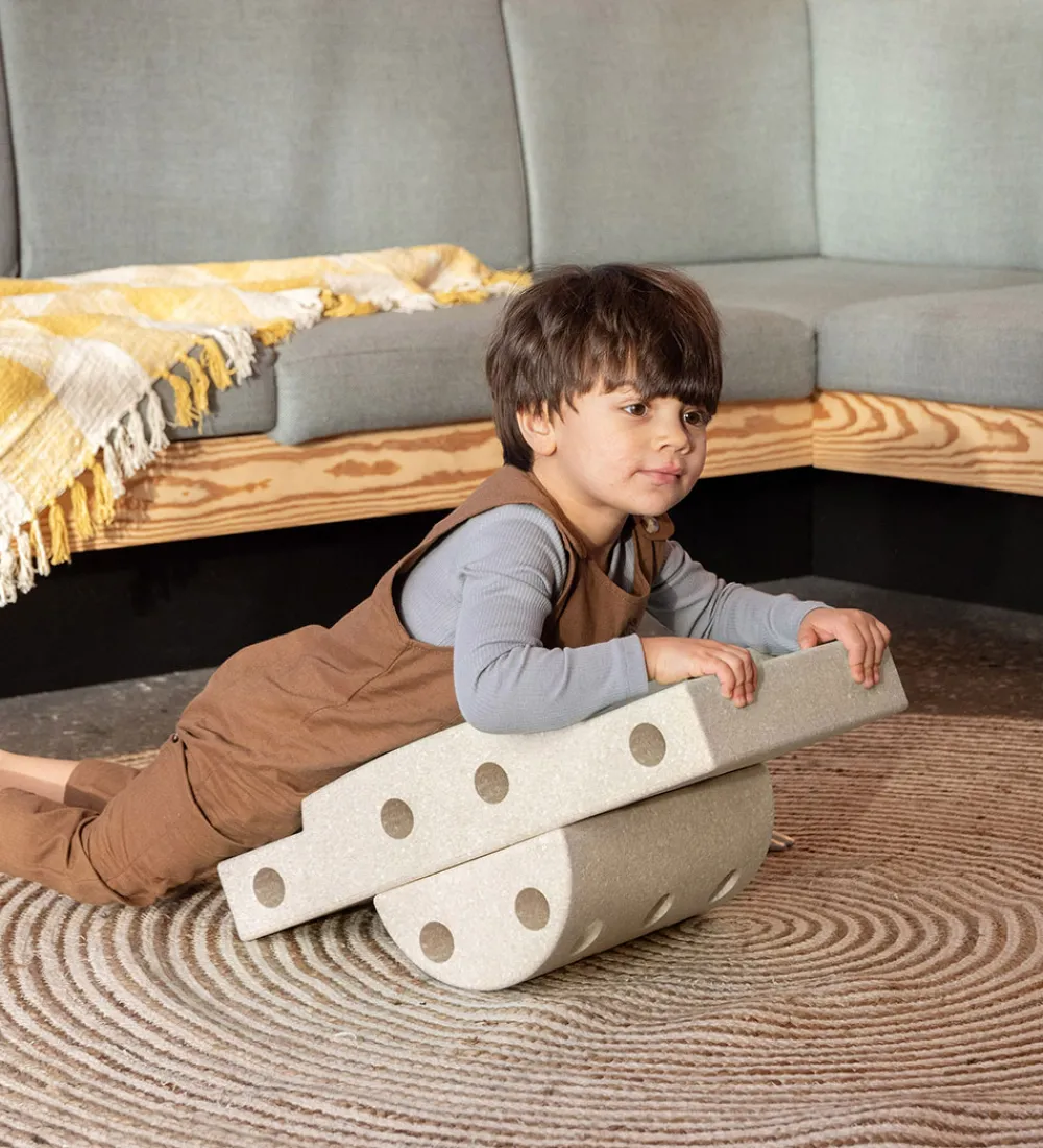 Motorisk Legetøj|Aktivitetslegetøj-MODU Curiosity Sæt - 14 Dele - 50x30x20 cm - Sand Grey/Honey Yel