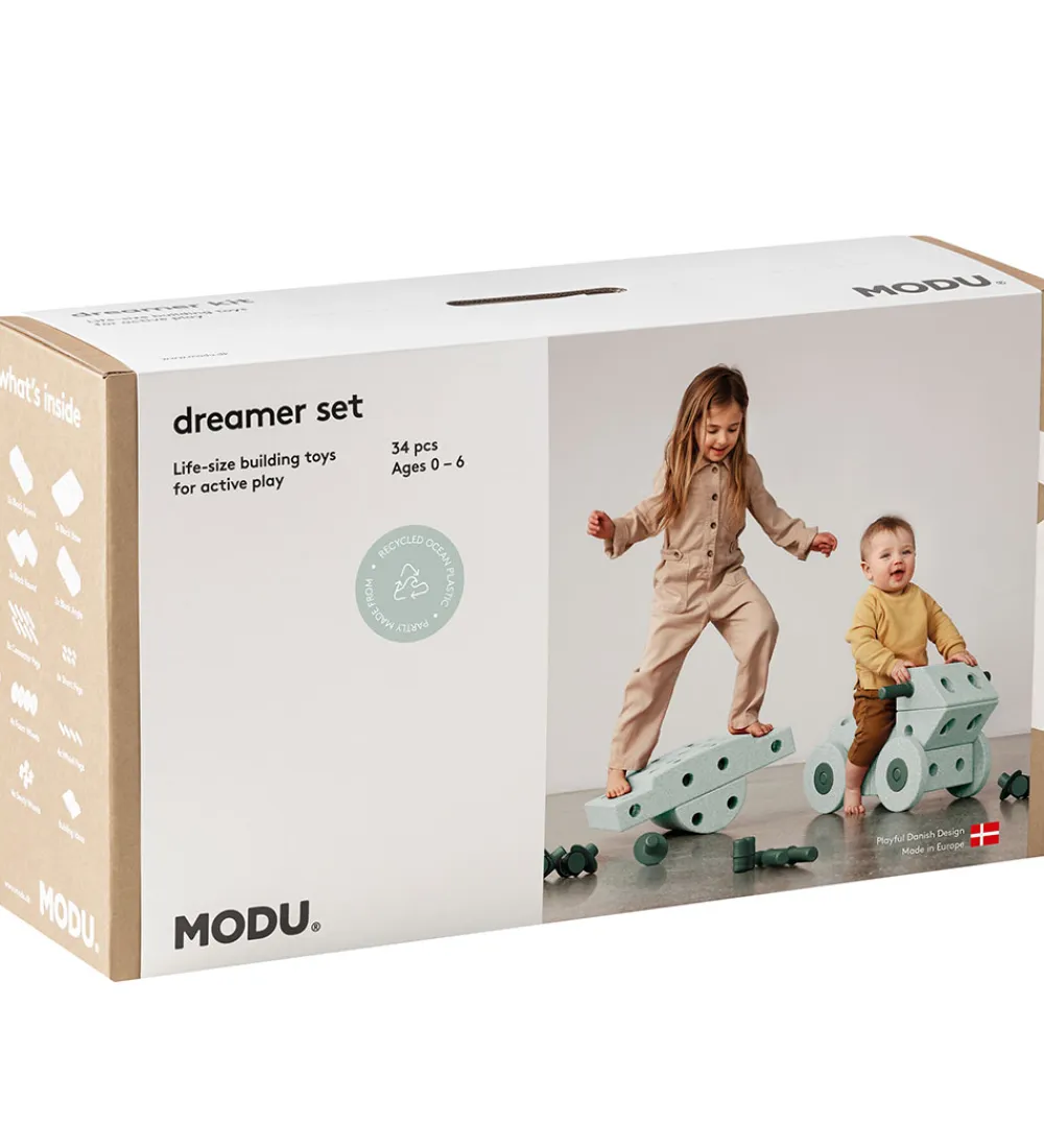 MODU Tumledyr|Motorisk Legetøj*Dreamer Sæt - 34 Dele - 70x40x20 cm - Ocean Mint/Forest Gre