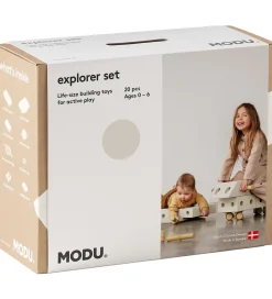 MODU Tumledyr|Motorisk Legetøj*Explorer Sæt - 20 Dele - 55x40x20 cm - Sand Grey/Honey Yell