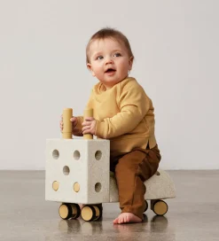 Tumledyr|Motorisk Legetøj-MODU Gåvogn - Tiny Ride - 10 Dele - 40x20x36 cm - Sand Grey/Hone