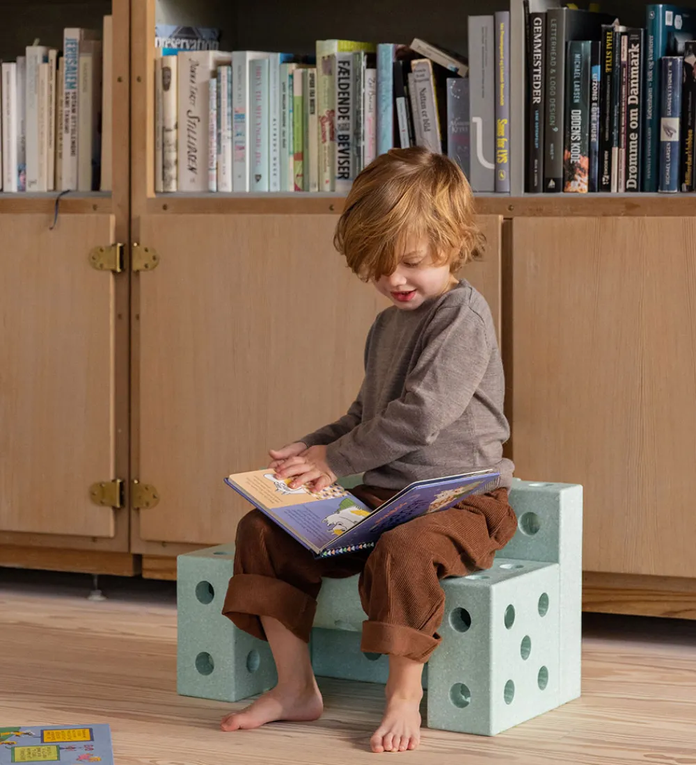 Motorisk Legetøj|Tumlemøbler-MODU Klods Rund - 30x20x10 cm - Ocean Mint