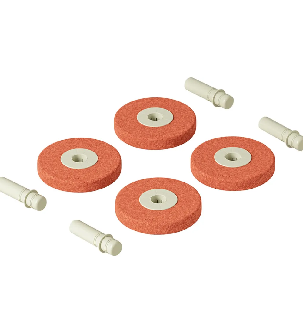 MODU Motorisk Legetøj|Tumlemøbler*4x Foam Wheels - 4-pak - Burnt Orange/Dusty Green