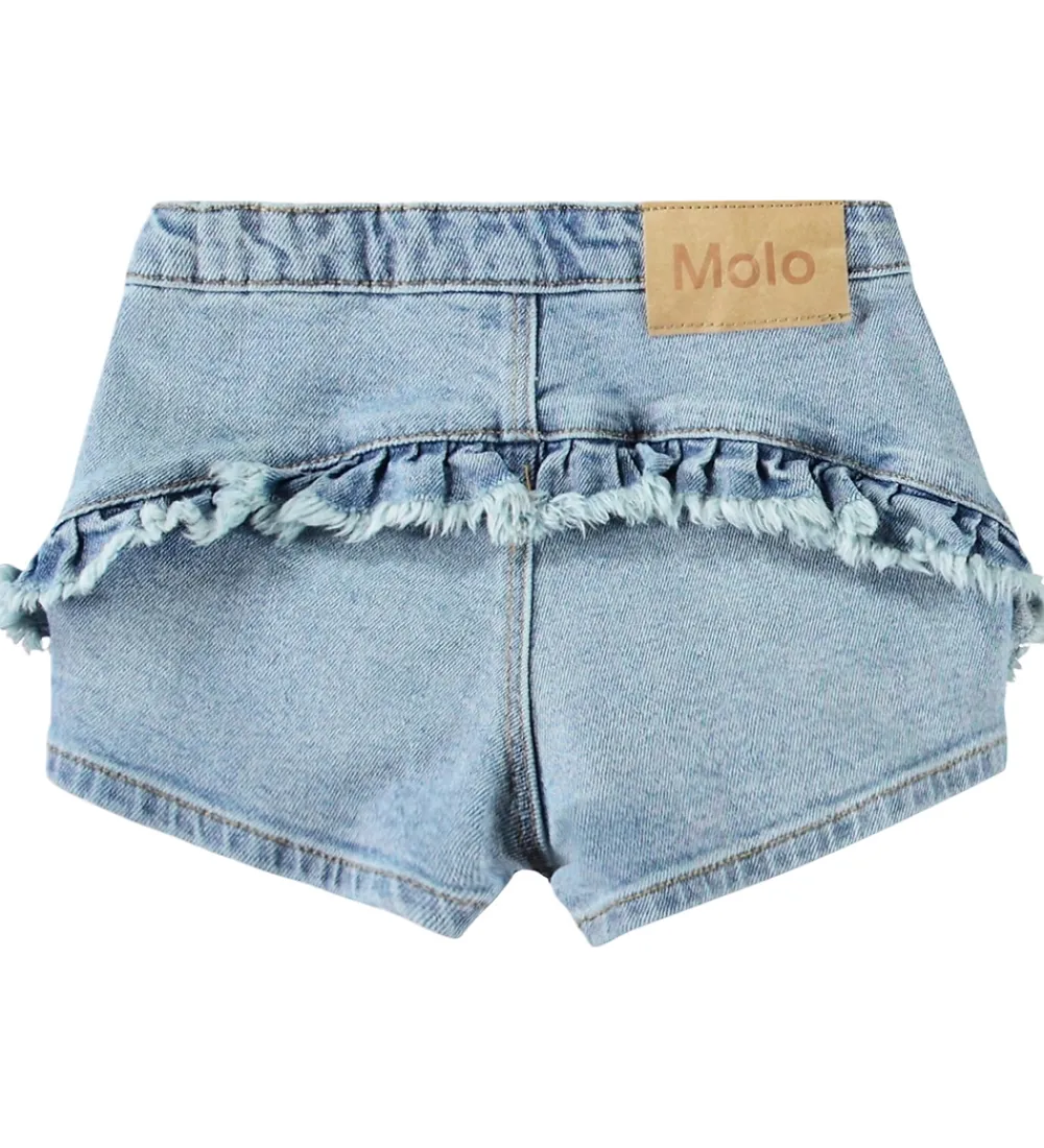 Shorts Og Knickers-Molo Shorts - Denim - Agnetha - Distressed Washed