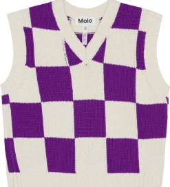 Veste-Molo Vest - Strik - Gitta - Purple Shell Check