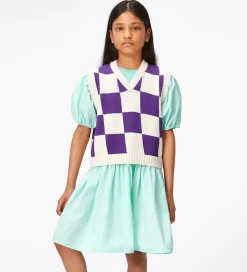 Veste-Molo Vest - Strik - Gitta - Purple Shell Check