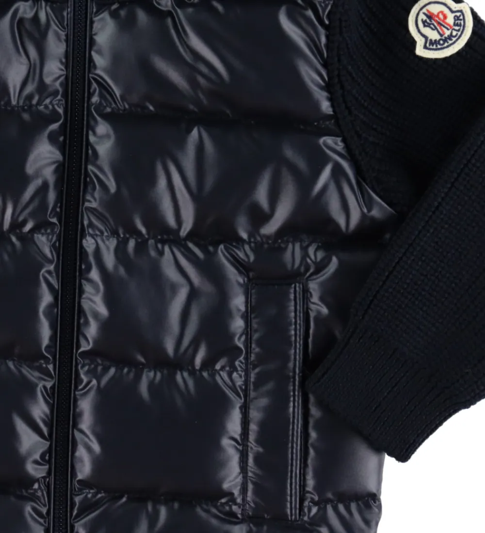 Moncler Termotøj*Cardigan - Uld/Dun - Navy