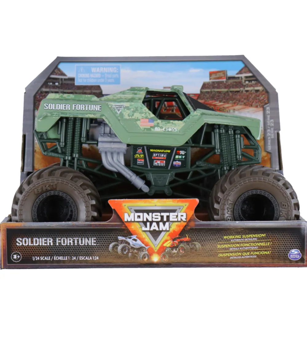Monster Jam Biler, Tog Og Køretøjer*Collector Truck - 1:24 - Soldier Fortune - Grøn