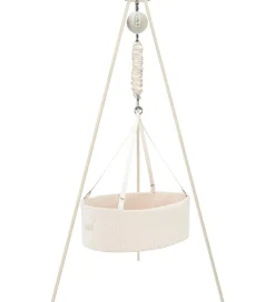 Sovetid|Sengetøj-Moonboon Oval Vugge - Classic Bundle - Nature/Hvid