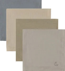 Stofbleer|Pusletid-Moonboon Stofbleer - Musselin - 4-pak - Blue Mix