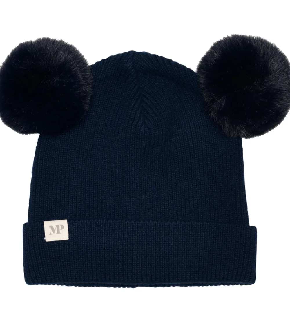 Huer Og Hatte-MP Hue - Rib - Strik - Uld - Dark Denim Melange m. Kvaste