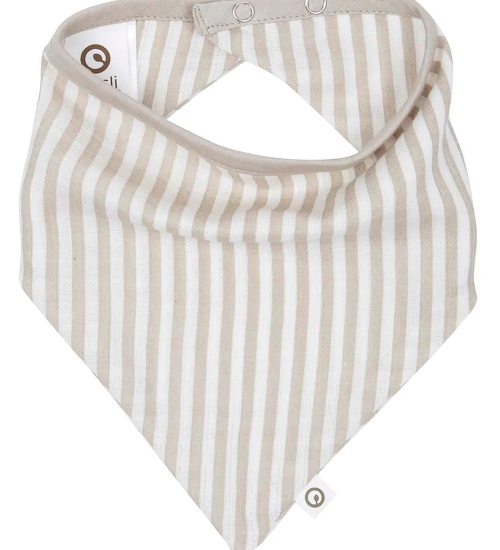 Müsli Savlesmække|Hagesmække*Savlesmæk - Stripe Muslin - Balsam Cream/Cashmere