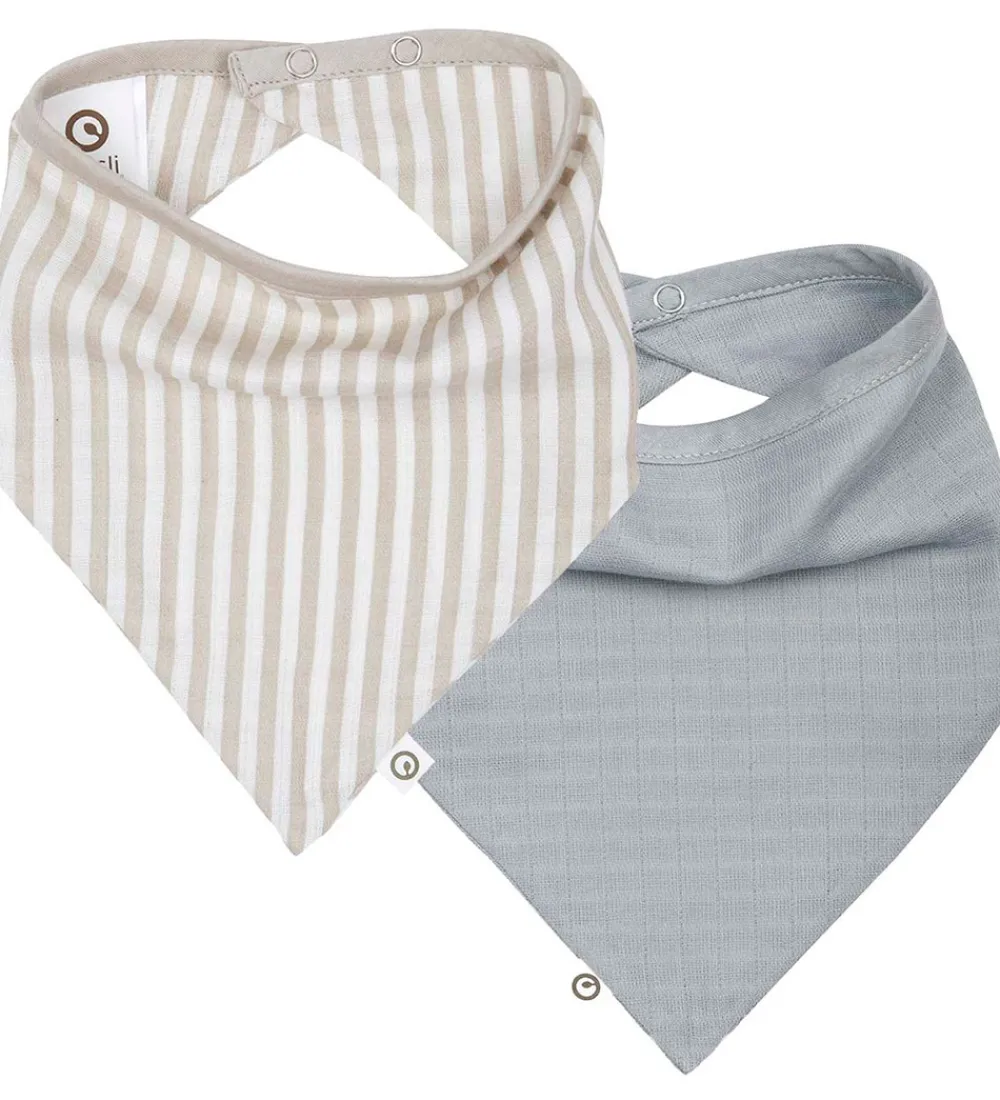 Hagesmække-Müsli Savlesmække - Stripe Muslin - 2-pak - Balsam cream/Cashme