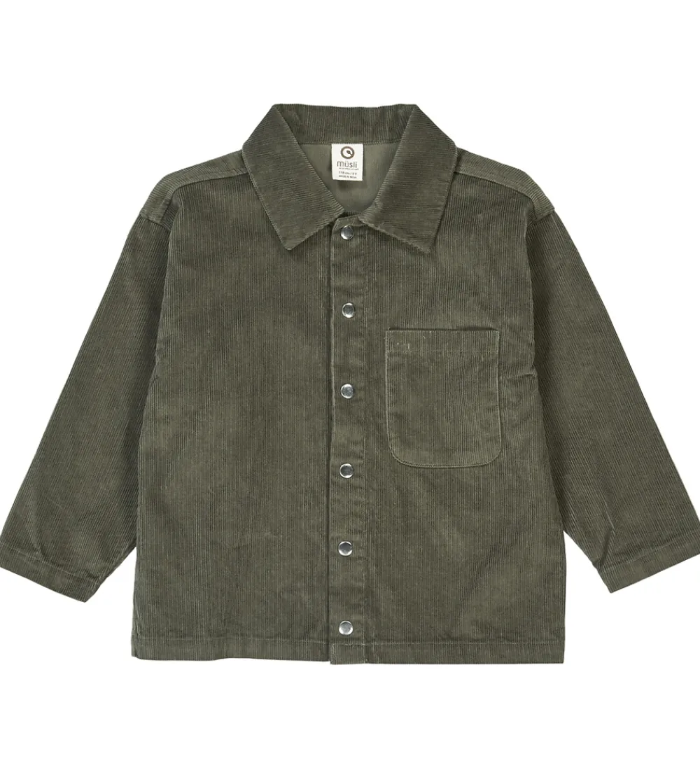 Skjorter-Müsli Skjorte - Fløjl - Deep Green