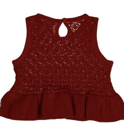 Veste-Müsli Vest - Knit Scallop - Russet m. Hulmønster