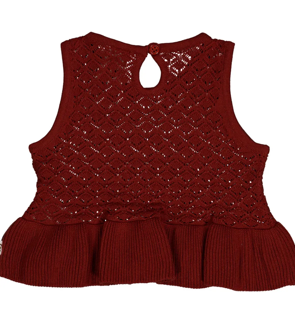 Veste-Müsli Vest - Knit Scallop - Russet m. Hulmønster