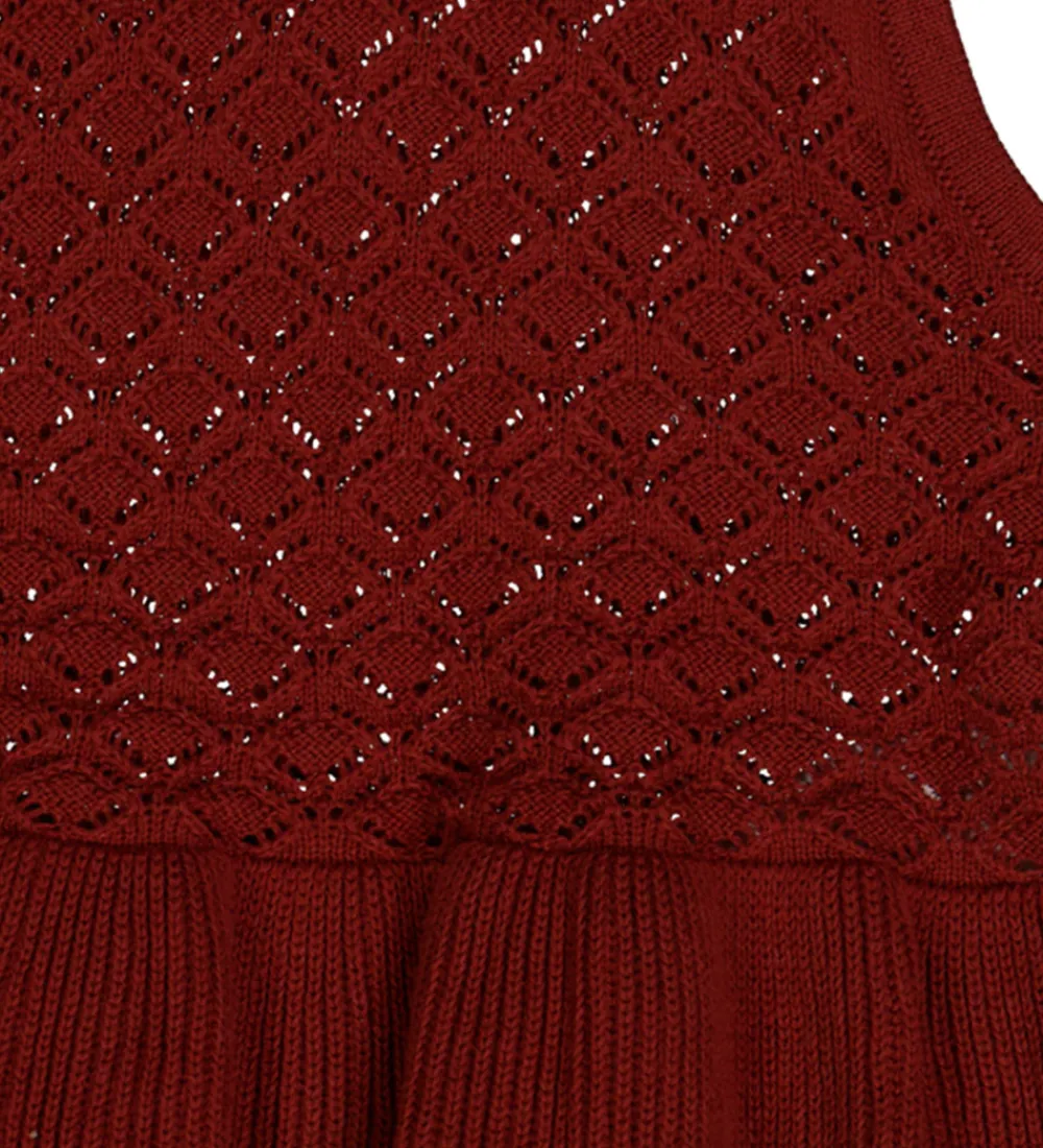 Veste-Müsli Vest - Knit Scallop - Russet m. Hulmønster