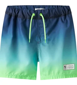 Name It Badetøj*Badeshorts - NkmPzocca - Pool Blue/Ombre