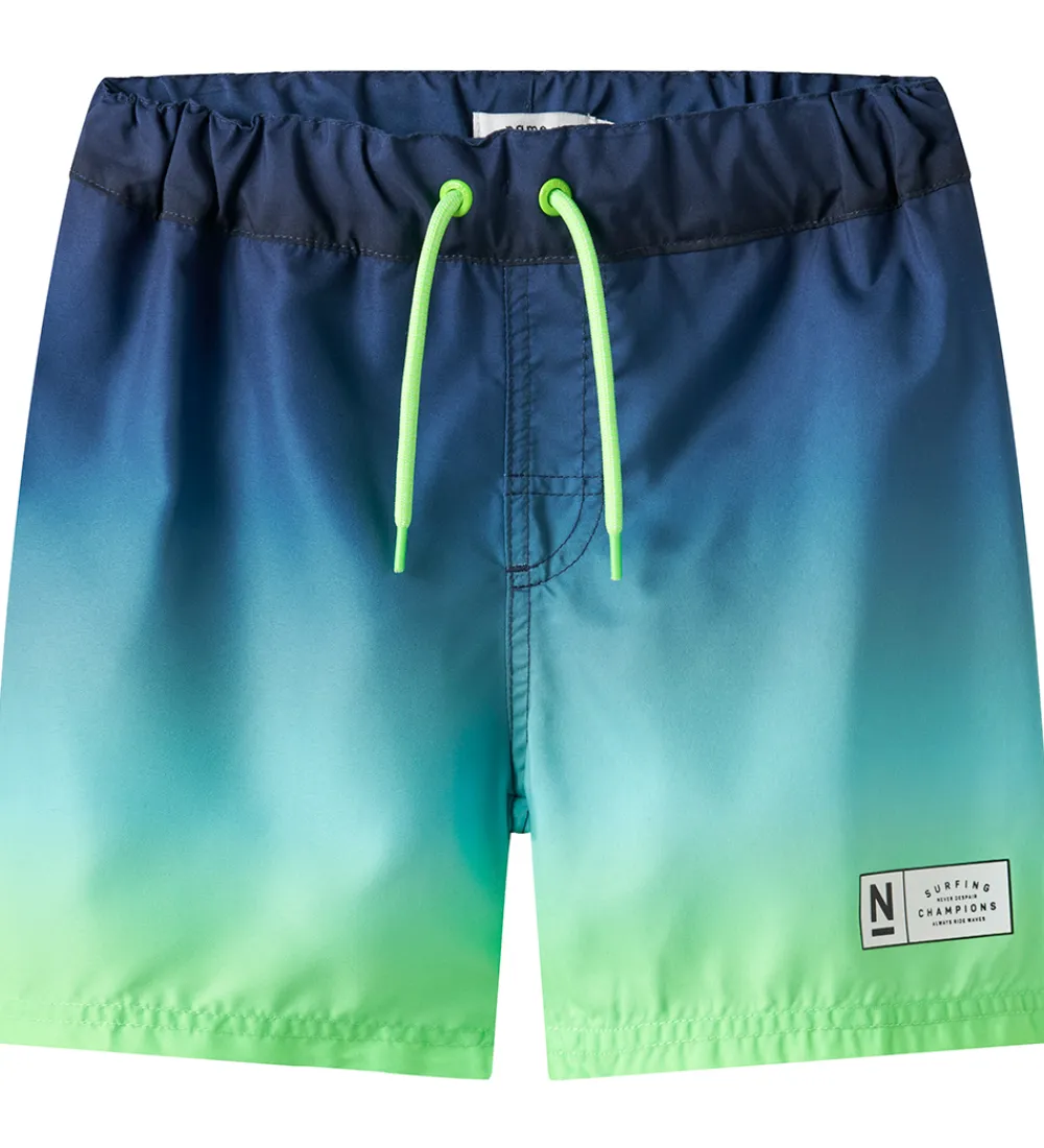 Name It Badetøj*Badeshorts - NkmPzocca - Pool Blue/Ombre