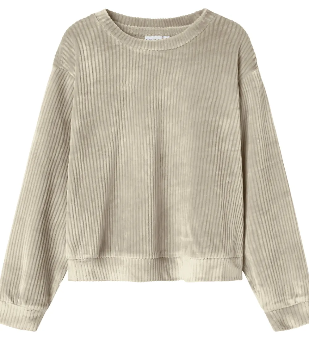 Name It Juletøj*Bluse - Fløjlsvelour - NkfVeloa - Velvet - Cement