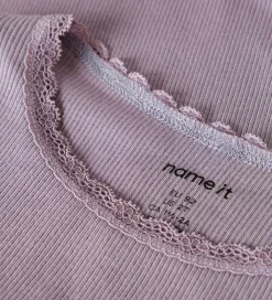 Bluser-Name It Bluse - Rib - Noos - NmfKab - Lavender Gray