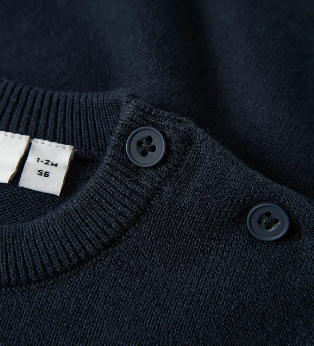 Juletøj-Name It Bluse - Strik - NbfRebow - Navy Blazer m. Sløjfe