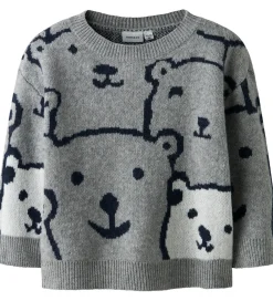 Sweatshirts-Name It Bluse - Strik - NmmSauel - Gråmeleret