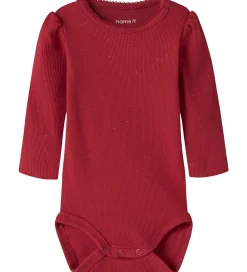 Juletøj|Bodyer-Name It Body l/æ - Rib - NbfRosally - Jester Red m. Glimmer