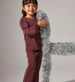 Name It Bukser Og Jeans*Bukser - NmfRoisin - Bootcut - Burgundy m. Glimmer