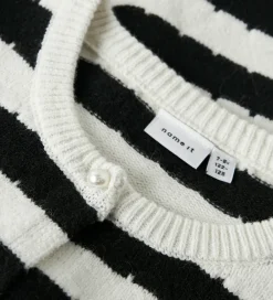 Cardigans-Name It Cardigan - NkfSylvea - Strik - Cloud Dancer/w.Black Stri