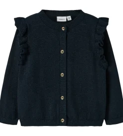 Name It Striktrøjer*Cardigan - Noos - Strik - NmfAbinne - Blå m. Glitter
