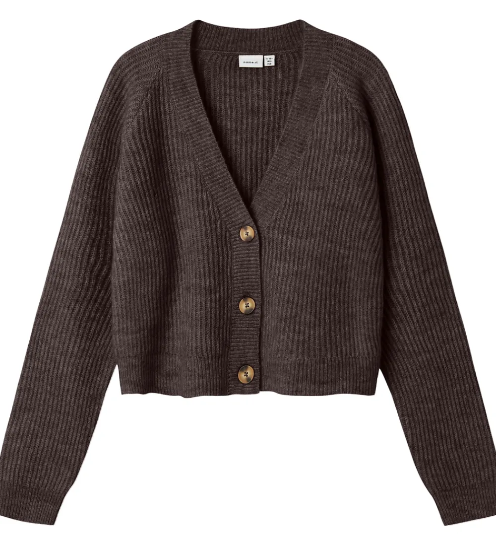 Striktrøjer-Name It Cardigan - Noos - Strik - NkfHolly - Seal Brown