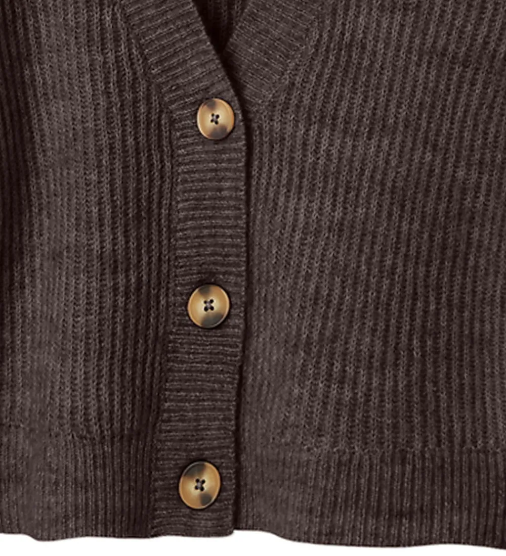 Striktrøjer-Name It Cardigan - Noos - Strik - NkfHolly - Seal Brown