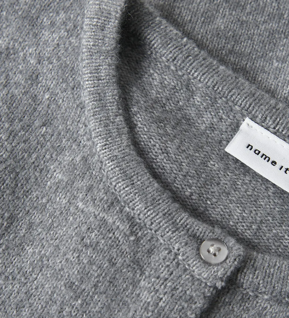 Striktrøjer-Name It Cardigan - Noos - Strik - NkfSaluna - Gråmeleret