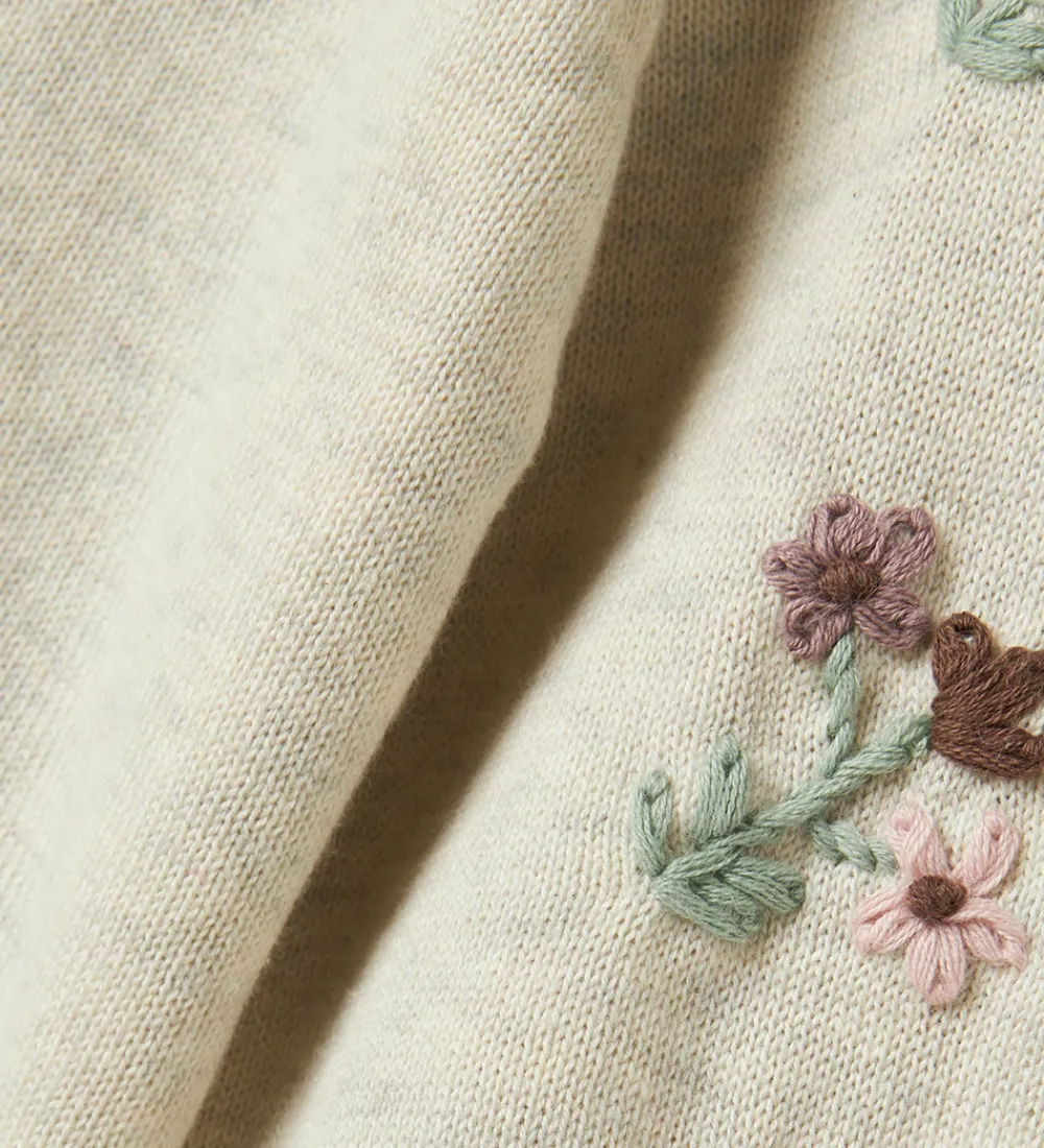 Striktrøjer-Name It Cardigan - Strik - NbfNussy - Peyote Melange m. Blomster