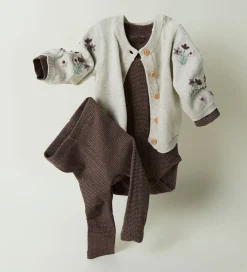 Striktrøjer-Name It Cardigan - Strik - NbfNussy - Peyote Melange m. Blomster
