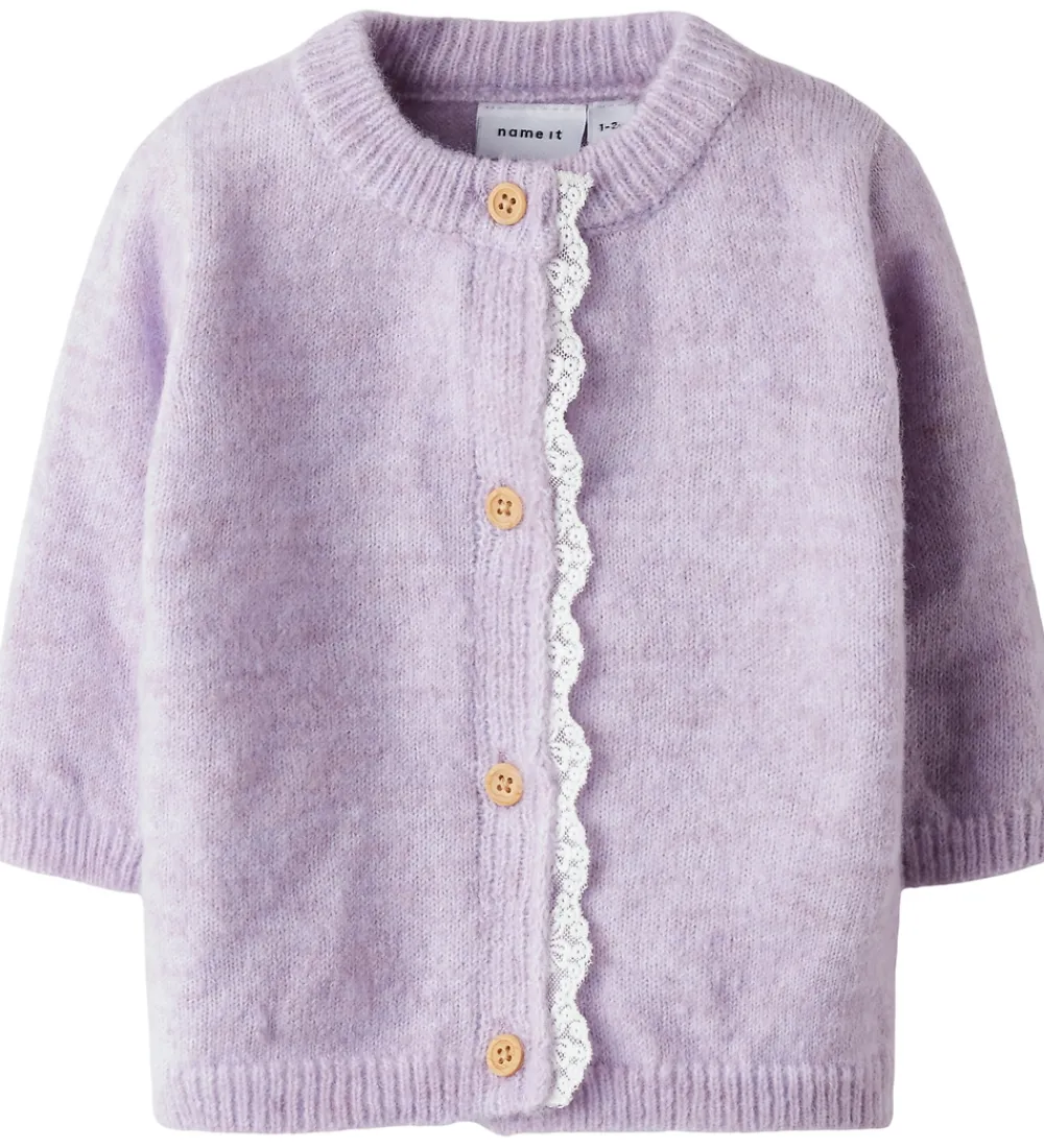 Cardigans-Name It Cardigan - Strik - NbfRikimmi - Keepsake Lilac