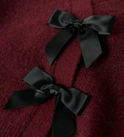 Cardigans-Name It Cardigan - Strik - NkfRina - Burgundy/BLACK BOW