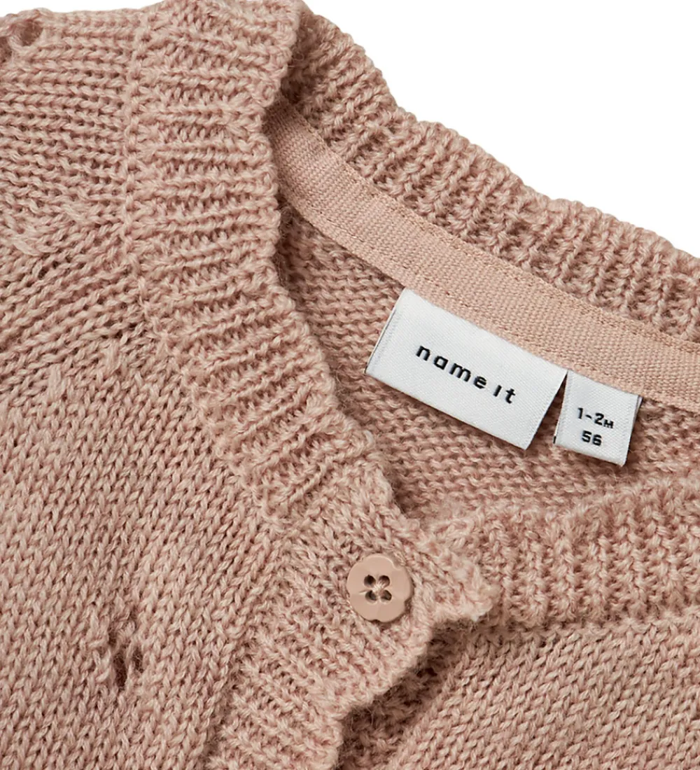 Name It Striktrøjer*Cardigan - Uld - Strik - NbfWrilla - Shadow Gray