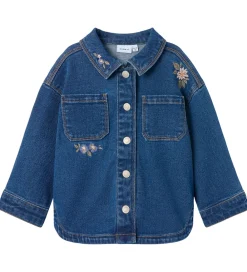 Name It Overgangsjakker*Denimjakke - NmfKara - Dark Blue Denim/Flower