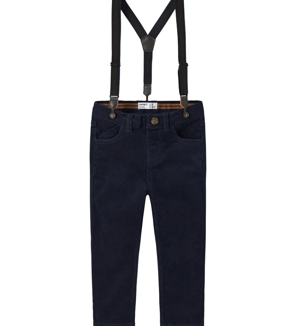 Name It Juletøj|Bukser Og Jeans*Fløjlsbukser - NmmRyan - Slim - Navy Blazer